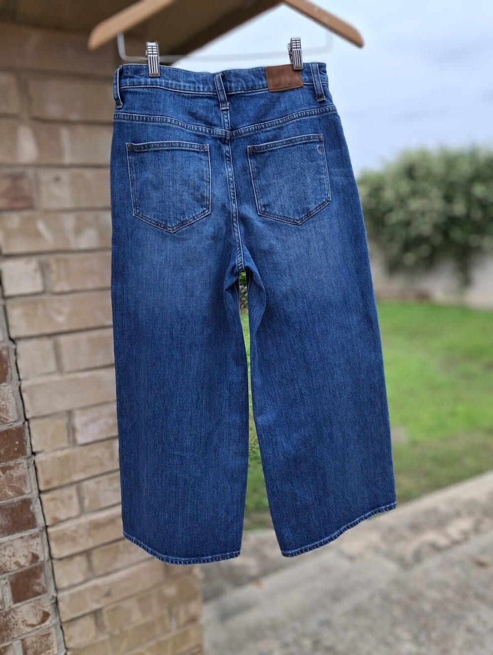 Madewell G7204 Bainbridge Wide-Leg Crop Blue Denim Jeans   Women Size 27 - Picture 6 of 16
